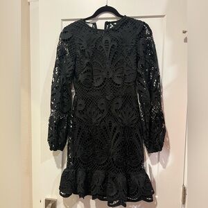 Eyelet Lace Dress Black Davids Bridal Size 2